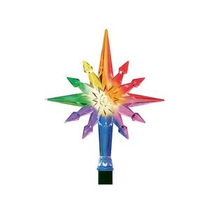 11" GE Star Clear Color Changing Christmas Tree Topper RGB LED Lights w/Remote